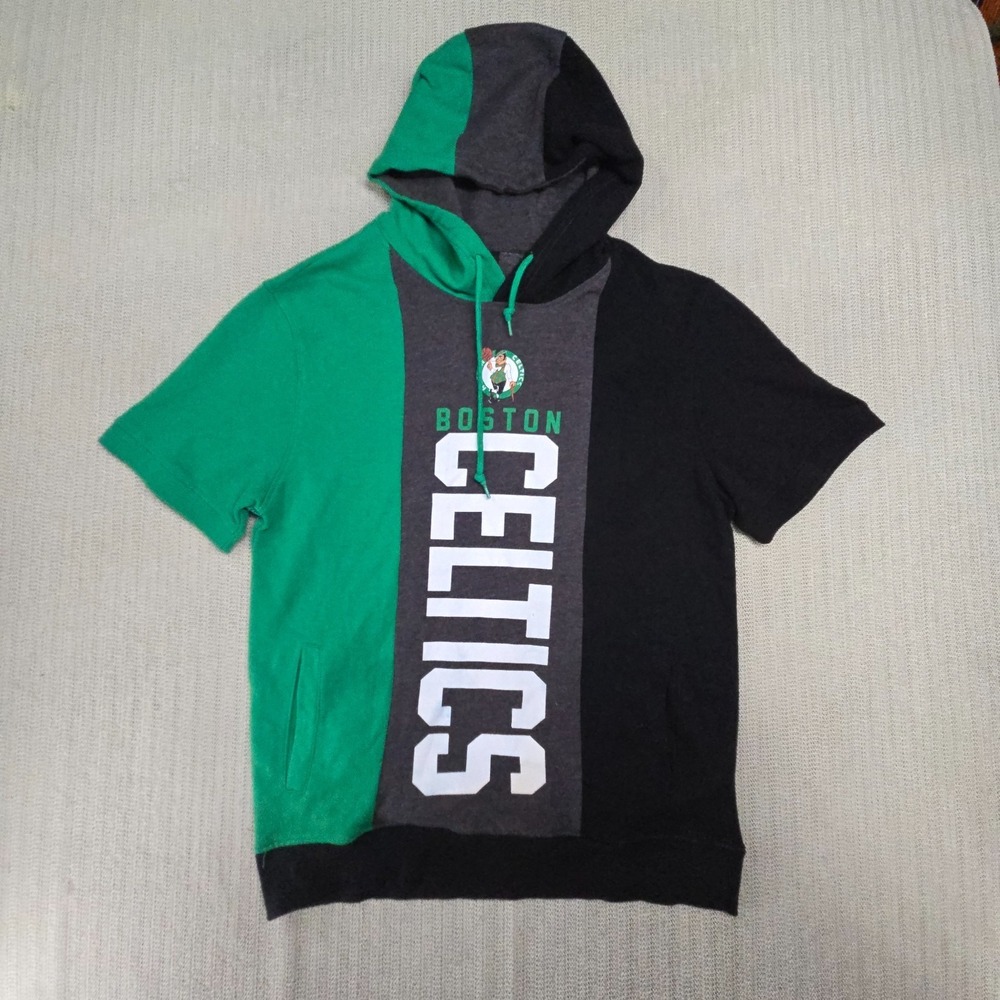 Ultra Game Boston Celtics Hoodie Sweatshirt Mens Medium Green Black Short Sleeve